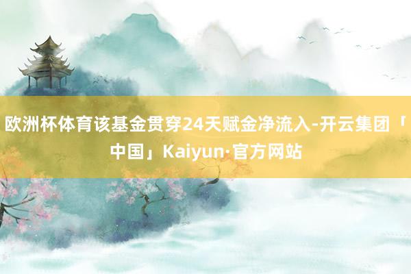 欧洲杯体育该基金贯穿24天赋金净流入-开云集团「中国」Kaiyun·官方网站