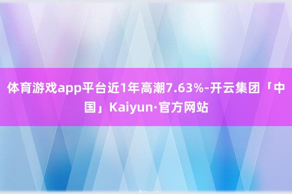 体育游戏app平台近1年高潮7.63%-开云集团「中国」Kaiyun·官方网站