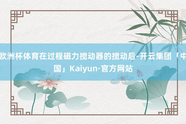 欧洲杯体育在过程磁力搅动器的搅动后-开云集团「中国」Kaiyun·官方网站
