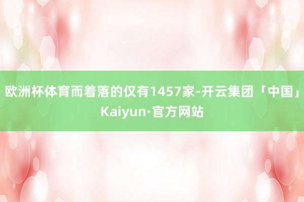 欧洲杯体育而着落的仅有1457家-开云集团「中国」Kaiyun·官方网站